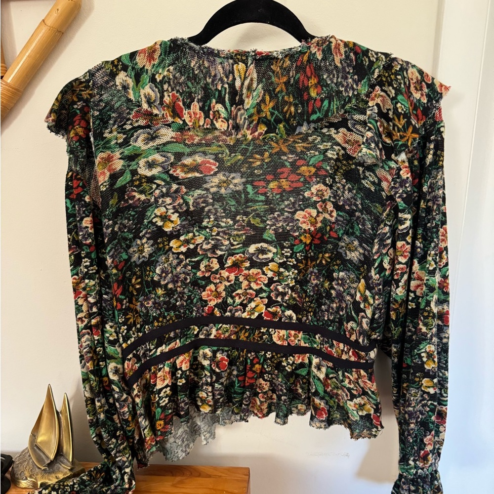 Free People Women's Rudi Ruffle Top Size Small - Picture 3 of 3